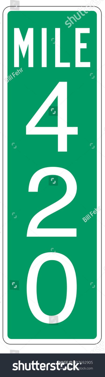 Mile 420 Mile Marker Street Sign Stock Vector Royalty Free 307692905