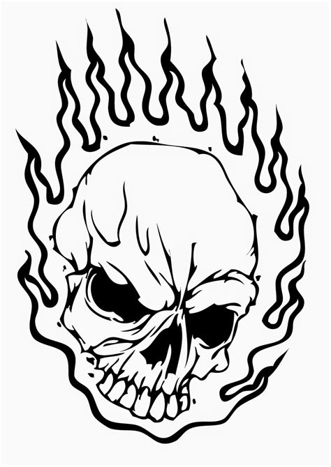 Coloring Pages Of Skulls With Flames At Getdrawings Free Download