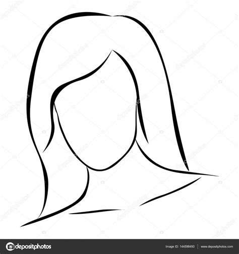 Imágenes Rostro Icono Dibujo Mujer Vista Frontal Silueta Sin Rostro