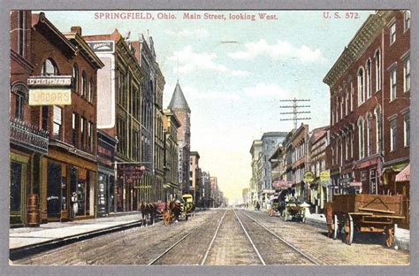 Looking West On West Main St 1908 Springfield Ohio National Road
