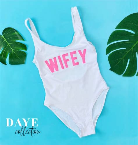 wifey bride bathing suit one piece etsy