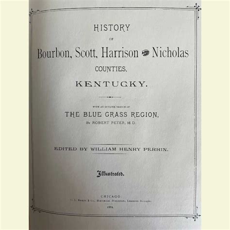 1882 History Of Bourbon Scott Harrison And Nicholas Counties