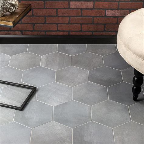 Hexagon Gray In X In X Mm Matte Porcelain Floor And Wall Tile Pieces