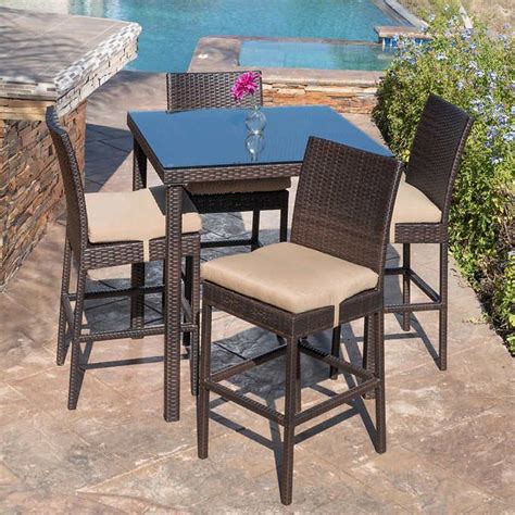 Belmont 5 Piece Bar Set Outdoor Bar Stools Outdoor Tables And Chairs