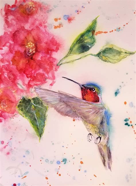 Daily Painters Abstract Gallery Perfect Hummingbird Morning Original