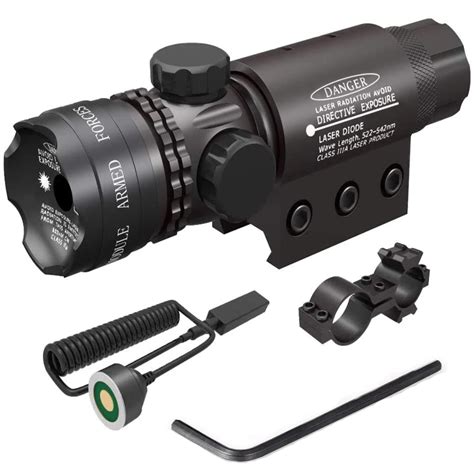 Tactical Laser Pointer Sight Hunting Green Red Dot Rifle Mount Compact