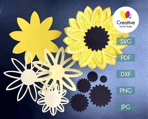 Free Free 338 Paper Sunflower Svg SVG PNG EPS DXF File