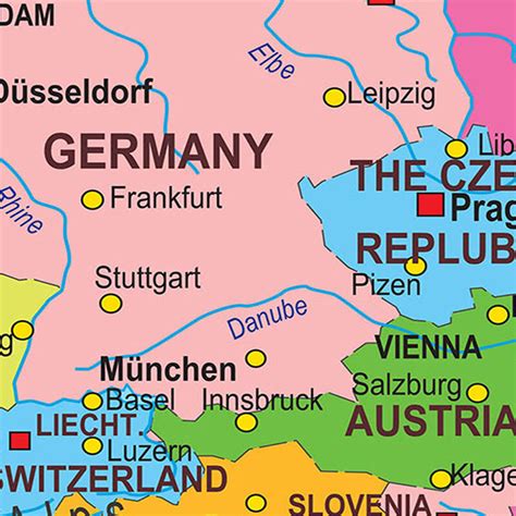 Mapa político da europa 84 59cm cartaz detalhado não tecido lona