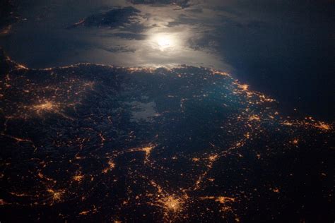 Nasa Visible Earth City Lights At Night Along The France Italy Border