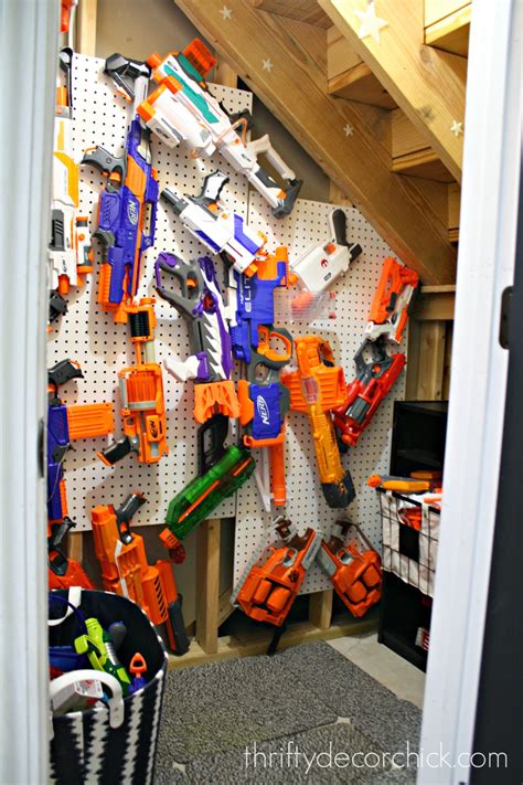 Easy DIY Nerf Gun Storage Solution Thrifty Decor Chick Thrifty DIY