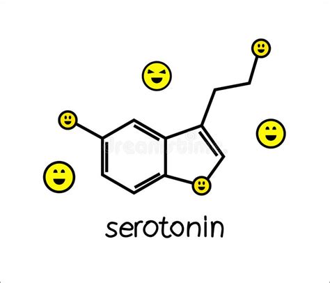 Fórmula De Serotonina Num Fundo Branco Hormônio Da Felicidade Ilustração Do Vetor Ilustração
