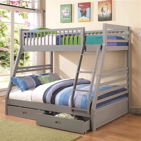 Coaster Bunks 460182 Twin Over Full Bunk Bed With 2 Drawers And