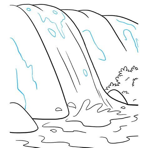 How To Draw A Waterfall Really Easy Drawing Tutorial