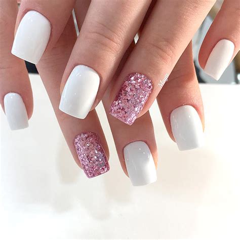 Most capturing short nail designs colorful and interesting Awesome White Acrylic Nails | NailDesignsJournal.com