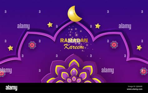 Islamic Greetings Ramadan Kareem Card Design Template Background With