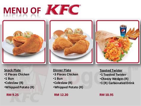Menu ala carte yang dimaksud cukuplah beragam dan rasanya pun tidak kalah khas dengan ayam goreng dari kfc. Dawn Magazines: KFC PRODUCTS