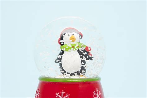 Photo Of Cute Little Penguin In A Christmas Snow Globe Free Christmas