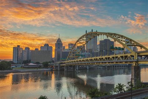 Dave Dicello Photography Pittsburgh Skylines Red Sky Over