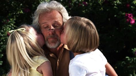 Clip Of Granddaughters Kissing Their Grandfather Youtube