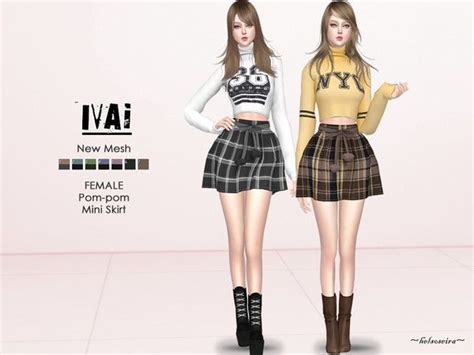 Ivai Pom Pom Mini Skirt By Helsoseira For The Sims 4 Spring4sims