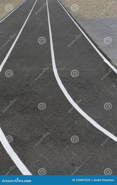 Asphalt Racetrack On A Stadium Abstract Sports Background Stock Image