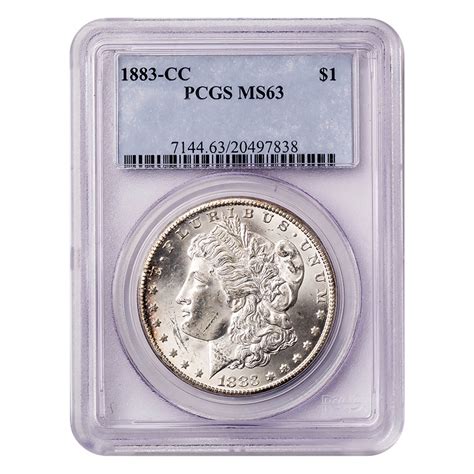 Certified Morgan Silver Dollar 1883 Cc Ms63 Pcgs Golden Eagle Coins