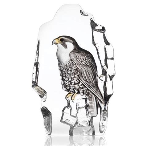 Eagle Etched Crystal Sculpture By Mats Jonasson Art Glass Crystal Figurine