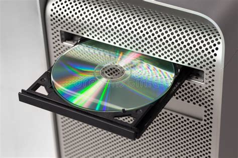 Dvd Cd Rom On A Computer Opened To Show Disc Stock Photo Image Of