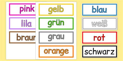 Colours Vocabulary Cards German Teacher Made Twinkl