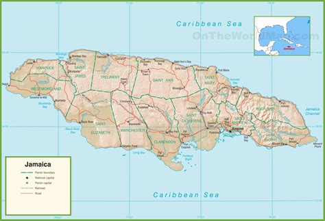 Political Map Of Jamaica Map Of Rose Bowl