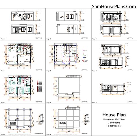 33x27 Small House Design 10x8m Pdf Full Plan 2 Bedrooms