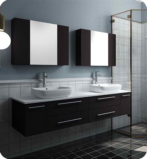 We bring you here a varied collection of. Fresca Lucera 72" Espresso Wall Hung Double Vessel Sink ...
