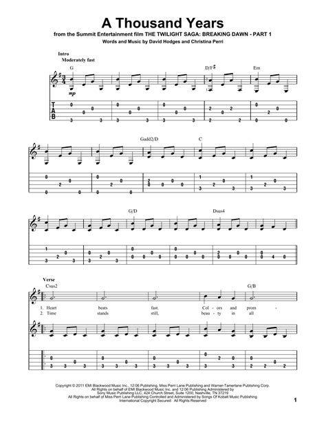 A Thousands Years Chords - Sheet and Chords Collection