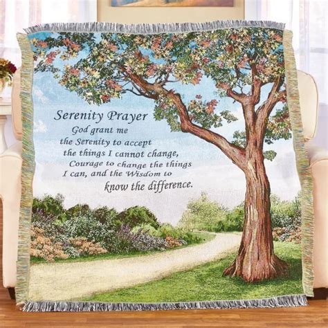 God Grant Me The Serenity Prayer Verse Tree Tapestry Throw Blanket 25
