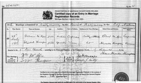 Preliminaries to marriage (marriage application). Civil Records of Birth, Deaths and Marriages