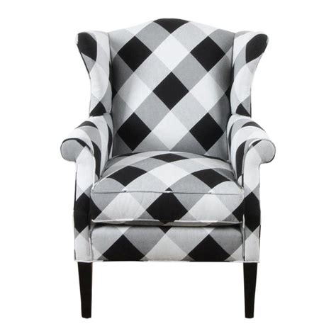 A wide variety of white queen chair options are available to you, such as general use, design style, and wood style. Black and White Check Bradford Armchair in 2020 | Armchair ...