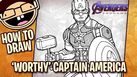 How To Draw Captain America With Mjolnir Avengers Endgame Narrated