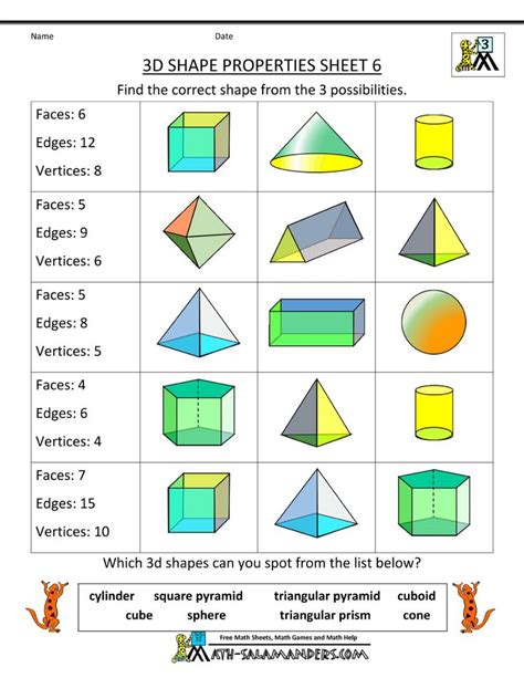 Free Printable Geometry Worksheets 3rd Grade With Images Geometry