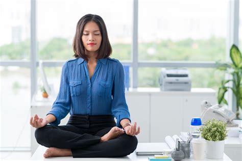 Office Yoga Poses Practicing At Your Desk