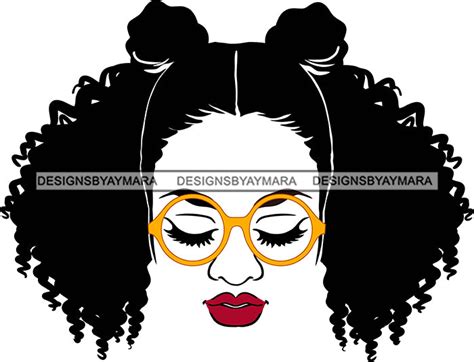afro black goddess portrait bamboo hoop earrings glasses sexy lips wom designsbyaymara