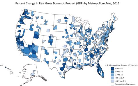 Map Economic Might By Us Metro Area