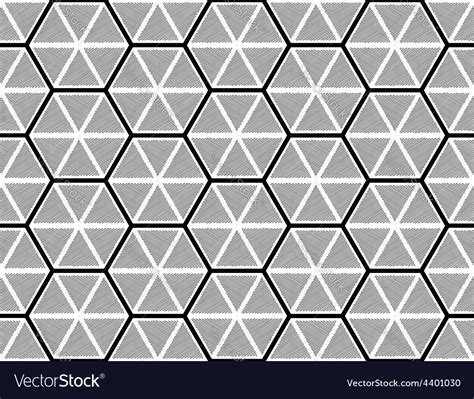 Design Seamless Monochrome Hexagon Pattern Vector Image