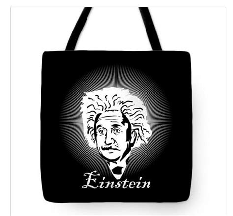 Albert Einstein Caricature On A White Glow Tote Bag For Sale By Daniel