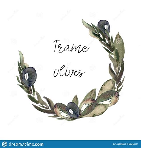 Wreath With Olives And Leaves Stock Illustration Illustration Of