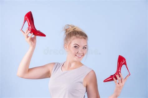 Fashion Stylist Presenting High Heels Stock Image Image Of Stylist