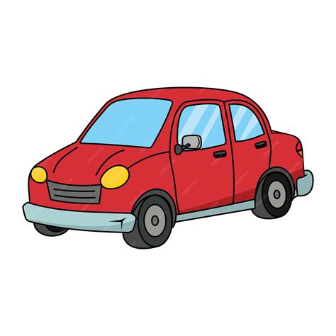 Premium Vector Car Vector Illustration Classic Red Car Cartoon