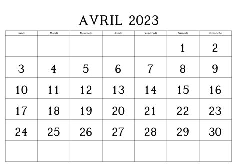 Calendrier Avril 2023 2023 Calendrier