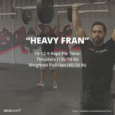 Heavy Fran Workout Crossfit Benchmark Wod Wodwell Crossfit