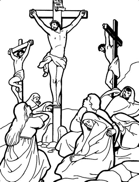 Coloring Page Jesus On The Cross 275 Svg File For Diy Machine