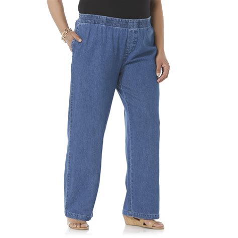 Elastic Waist Denim Jeans